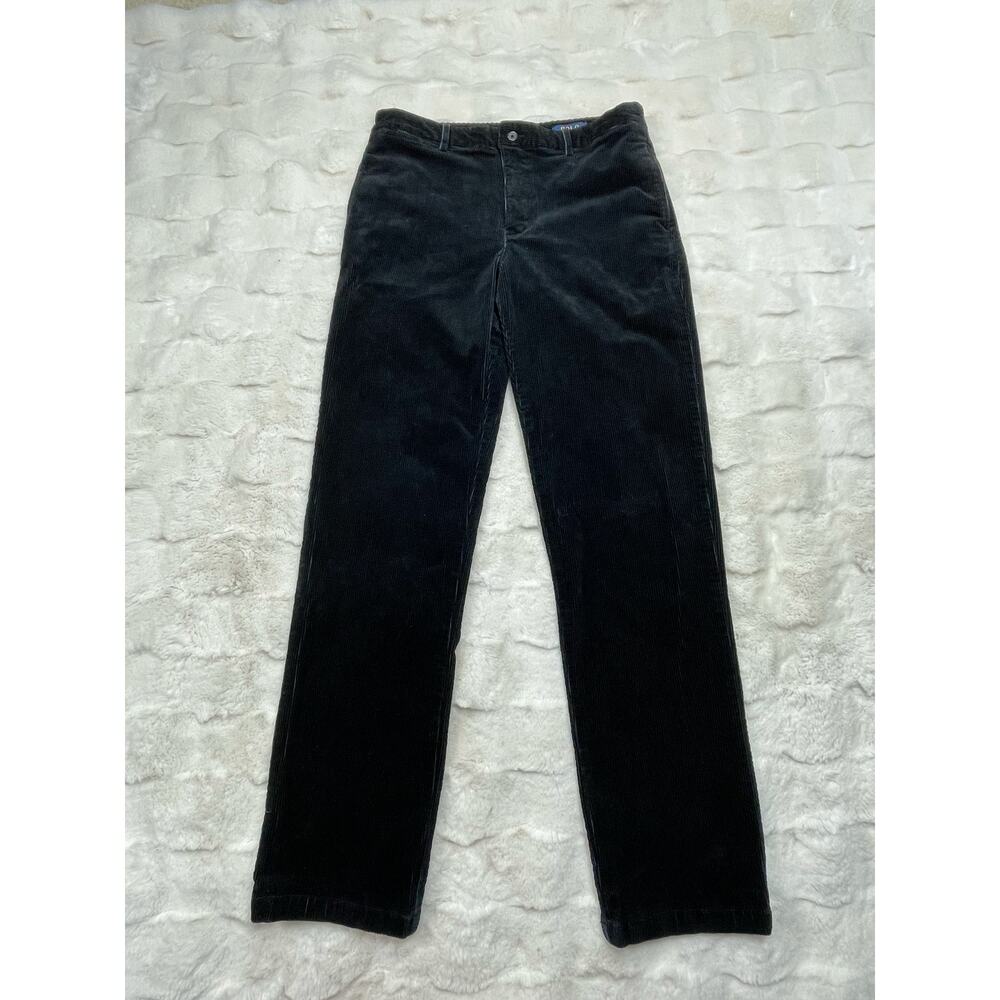 🔥Polo Ralph Lauren Black Corduroy stretch Straight Leg High Rise Preppy Pants